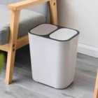 Garden Sanctuary 5L Rubbish Dustbin Double Recycling Bin With 2 Section - White