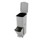 Garden Sanctuary 30L Freestanding 2-Tier Trash Bin - Grey