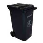 Charles Bentley 240 Litre Wheelie Bin - Black