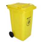 Charles Bentley 240 Litre Wheelie Bin - Yellow