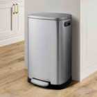 Garden Sanctuary 50L Stainless Steel Step Open Trash Bin