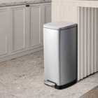 Garden Sanctuary 30L Stainless Steel Step Open Trash Bin