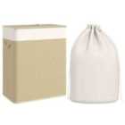 HOMCOM 100L Laundry Basket with Lid, Washing Basket for Bathroom, Cream