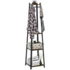 HOMCOM Clothes Rack with Storage, Garment Rack with 8 Hooks and 3-Tier Shelf