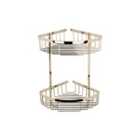 BC Designs Victrion Double Corner Shower Basket Nickel
