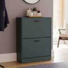 Vida Designs 2 Drawer Shoe Cabinet, Green