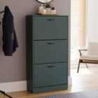 Vida Designs 3 Drawer Shoe Cabinet, Green