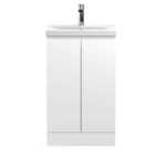 Hudson Reed Urban Floor Standing 2 Door Vanity Unit With Mid-edge Basin 500Mm - Satin White