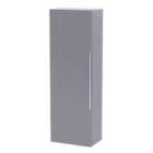 Hudson Reed Fluted 400Mm Tall Unit Single Door - Satin Grey