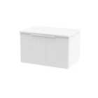 Hudson Reed Fluted 600Mm Wall Hung Single Drawer Vanity And Worktop - Satin White