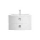 Hudson Reed Sarenna Wall Hung 2 Drawer Vanity Unit With Polymarble Basin 700Mm - Moon White