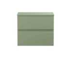 Hudson Reed Urban 600Mm Wall Hung 2-drawer Unit And Worktop - Satin Green