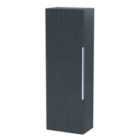 Hudson Reed Fluted 400Mm Tall Unit Single Door - Soft Black