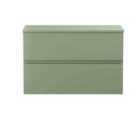 Hudson Reed Urban 800Mm Wall Hung 2-drawer Unit And Worktop - Satin Green