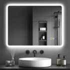 HOMCOM 600 x 800 mm Bluetooth Bathroom Mirror with LED Lights Wall Mounted