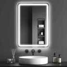 HOMCOM 500 x 700 mm Illuminated Bathroom Mirror with Bluetooth Silver