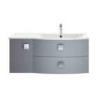 Hudson Reed Sarenna Wall Hung Right Hand 2 Drawer 1 Door Vanity Unit With Polymarble Basin 1000Mm - Dove Grey