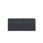 Hudson Reed Urban Wall Hung 4 Drawer Vanity & Laminate Worktop, 1200Mm - Soft Black