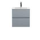 Hudson Reed Urban Wall Hung 2 Drawer Vanity Unit With Minimalist Basin 500Mm - Satin Grey