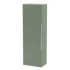 Hudson Reed Fluted 400Mm Tall Unit Single Door - Satin Green