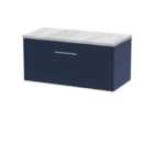 Hudson Reed Juno 800Mm Wall Hung Single Drawer Vanity & Laminate Worktop - Midnight Blue