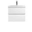 Hudson Reed Urban Wall Hung 2 Drawer Vanity Unit With Mid-edge Basin 600Mm - Satin White