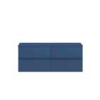 Hudson Reed Urban 1200Mm Wall Hung 4-drawer Unit & Worktop - Satin Blue