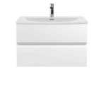 Hudson Reed Urban Wall Hung 2 Drawer Vanity Unit With Curved Basin 800Mm - Satin White