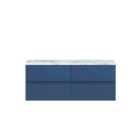 Hudson Reed Urban 1200Mm Wall Hung 4-drawer Unit & Laminate Worktop - Satin Blue