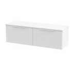 Hudson Reed Fluted 1200Mm Wall Hung 2-drawer Vanity And Worktop - Satin White