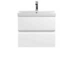 Hudson Reed Urban Wall Hung 2 Drawer Vanity Unit With Thin-edge Basin 600Mm - Satin White
