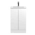 Hudson Reed Urban Floor Standing 2 Door Vanity Unit With Minimalist Basin 500Mm - Satin White