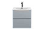 Hudson Reed Urban Wall Hung 2 Drawer Vanity Unit With Curved Basin 500Mm - Satin Grey