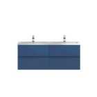 Hudson Reed Urban 1200Mm Wall Hung 4-drawer Vanity & Double Ceramic Basin - Satin Blue