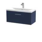 Hudson Reed Juno 800Mm Wall Hung Single Drawer Vanity & Basin 1 - Midnight Blue