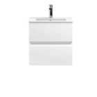 Hudson Reed Urban Wall Hung 2 Drawer Vanity Unit With Minimalist Basin 500Mm - Satin White