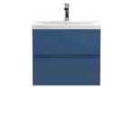 Hudson Reed Urban Wall Hung 2 Drawer Vanity Unit With Mid-edge Basin 600Mm - Satin Blue