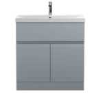 Hudson Reed Urban Floor Standing 2 Door Vanity Unit With Thin-edge Basin 800Mm - Satin Grey