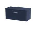 Hudson Reed Juno 800Mm Wall Hung Single Drawer Vanity & Worktop - Midnight Blue
