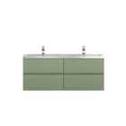 Hudson Reed Urban 1200Mm Wall Hung 4-drawer Vanity And Double Basin - Satin Green