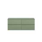 Hudson Reed Urban 1200Mm Wall Hung 4-drawer Unit & Worktop - Satin Green