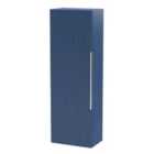 Hudson Reed Fluted 400Mm Tall Unit Single Door - Satin Blue
