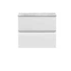 Hudson Reed Urban Wall Hung 2 Drawer Vanity Unit With Bellato Grey Worktop 600Mm - Satin White