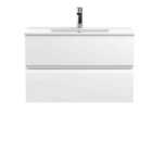 Hudson Reed Urban Wall Hung 2 Drawer Vanity Unit With Minimalist Basin 800Mm - Satin White