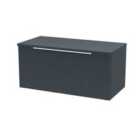 Hudson Reed Fluted 800Mm Wall Hung Single Drawer Vanity And Worktop - Soft Black