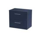 Hudson Reed Juno 600Mm Wall Hung 2-drawer Vanity & Worktop - Midnight Blue