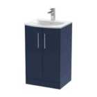 Hudson Reed Juno 500Mm Floor Standing 2-door Vanity & Basin 4 - Midnight Blue