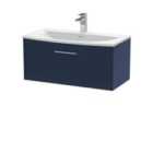 Hudson Reed Juno 800Mm Wall Hung Single Drawer Vanity & Basin 4 - Midnight Blue