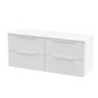Hudson Reed Fluted 1200Mm Wall Hung 4-drawer Vanity And Worktop - Satin White
