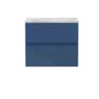 Hudson Reed Urban Wall Hung 2 Drawer Vanity Unit With Bellato Grey Worktop 600Mm - Satin Blue